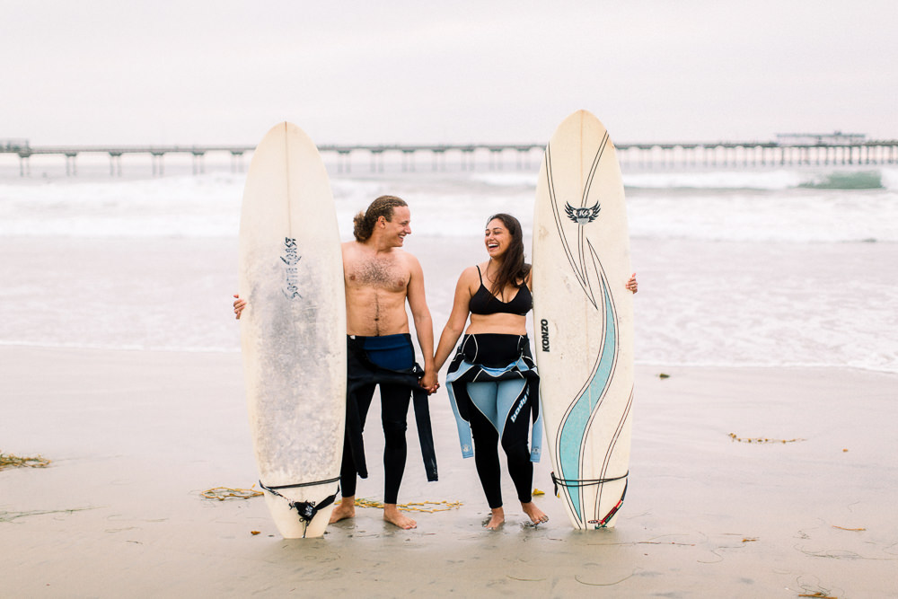 San Diego Surfer engagement portraits